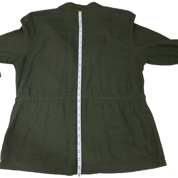 Sanctuary Women's Day Trip Cropped Linen Jacket Military Olive Green Medium - Picture 10 of 11